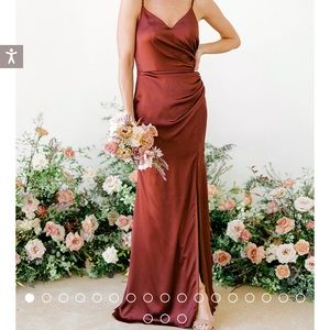 Revelry Rory Satin Dress in BLACK